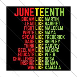 juneteenth dream like leaders svg, juneteenth svg, juneteenth dream svg, juneteenth lead svg, dream like martin, lead li