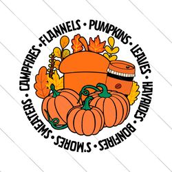 fall vibes flannels pumpkins leaves svg