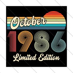 october 1986 birthday svg