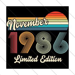 november 1986 birthday svg