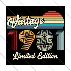 vintage 1981 birthday svg