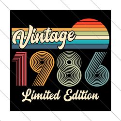 vintage 1986 birthday svg