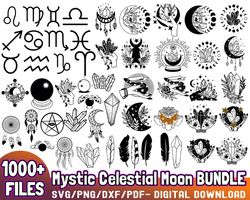 1000 mystic celestial moon bundle, mystical svg, mystic moon svg file