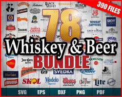 78 files whiskey & beer svg bundle file svg digital design
