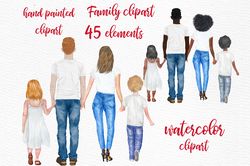 family clip art parents with kids graphic png, family png, family clipart