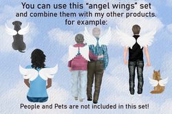 angle wings watercolor clipart png, angel wings clipart, halo clipart