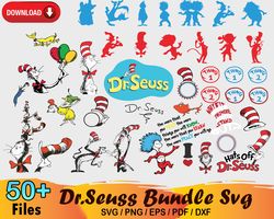 45 dr seuss bundle svg, cat in the hat svg, dr seuss quotes svg