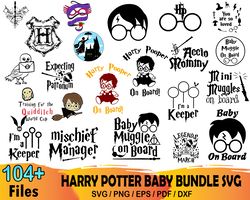 104 harry potter baby svg bundle, baby svg, toddler svg