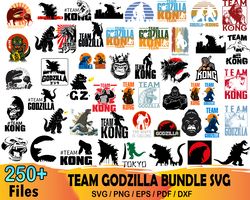 250 team godzilla svg bundle, godzilla svg, kong svg file digital