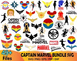 49 captain marvel svg bundle, marvel svg, captain marvel logo