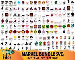 100 marvel bundle svg, hero svg, marvel svg, avengers svg
