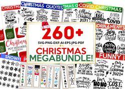 christmas mega bundle, 260 designs, christmas svg bundle, christmas svg, winter svg, holidays svg, cut files cricut, sil
