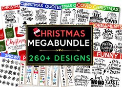 christmas mega bundle, 260 designs, christmas svg bundle, christmas svg, winter svg, holidays svg, cut files cricut
