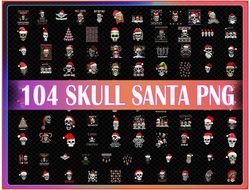 104 skull santa png bundle, christmas png, xmas sublimation