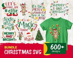 600 christmas bundle svg, christmas svg, reindeer svg
