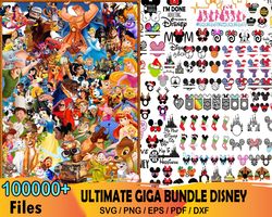 100000 ultimate disney svg bundle, mickey svg, princess svg