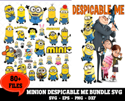 80 files despicable me minions bundle svg, minion svg, cartoon svg