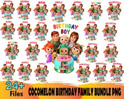 24 cocomelon birthday family bundle png, birthday png, cocomelon png