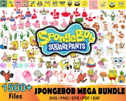 1500 spongebob mega bundle, gary svg, squidward svg, patrick svg