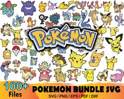 100 pokemon bundle svg, pokemon svg, pikachu svg bundle