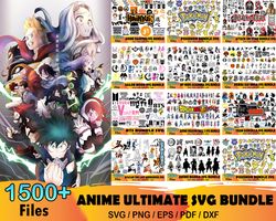 1500 anime ultimate svg bundle, demon slayer svg, pokemon svg file