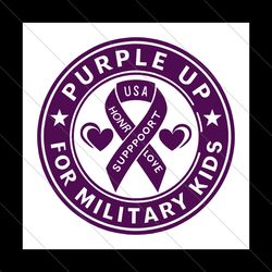 purple up for military kids svg png, military child svg, military family svg, cricut svg cut file, svg file for shirts,