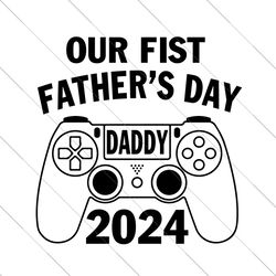 personalized our first father's day together svg, gamer dad svg, daddy's gaming buddy svg, fathers day matching shirts,