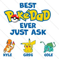 personalized best pokedad ever just ask shirt, custom dad shirt, father's day gift, gift for grandpa, custom names tee,