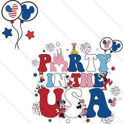 mouse and friends party in the usa svg