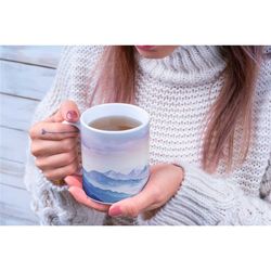 mountain watercolor coffee mug | great gift idea for an outdoor, camping, hiking, nature or adventure lover!