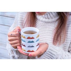 colorful mountain coffee mug | great gift idea for an outdoor, camping, hiking, nature or adventure lover!