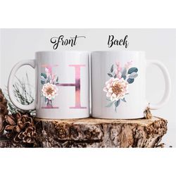 personalized letter h name mug