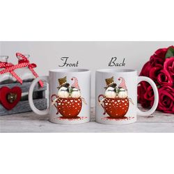 chickadee love personalized valentine's mug / personalized valentine's day gift for her
