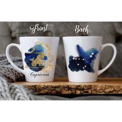 capricorn symbol coffee mug | capricorn gift | capricorn zodiac mug | december january birthday gift