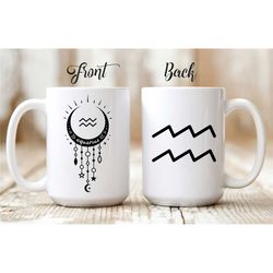 aquarius mug - aquarius cup - aquarius symbol coffee mug - aquarius gifts - zodiac mug - zodiac symbol mug - february bi