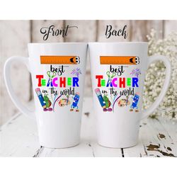best teacher in the world personalized mug / teacher appreciation gift