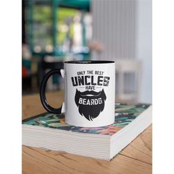 uncle mug, bearded uncle, only the best uncles have beards, funny beard gift, beard cup, big beard, beard humor, beard j