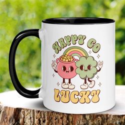 st patricks day mug, irish coffee mug, retro mug, saint patrick's day gifts, shamrock clover, lucky pot of gold mug, sai