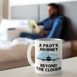 pilots journey mug, funny pilot gift, pilot presents, aviation gift, private pilot, airplane mug, gift for pilot, unique