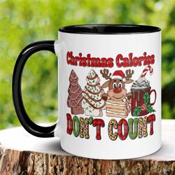 christmas gifts, christmas mug, merry christmas, funny christmas mug, funny christmas gift, reindeer coffee mug, calorie