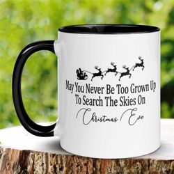 christmas mug, mom mug,  dad mug, christmas gift mug, holiday spirit, holiday mug, santa sleigh mug, hot cocoa mug chris