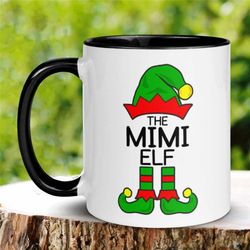 christmas mug, mimi elf, elf mug, grandma mug, christmas coffee mug, holiday mug, gnome mug, hot cocoa mug, christmas fa