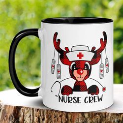 christmas gifts, nurse gift, reindeer mug, funny coffee mug, merry christmas, holiday mug, nurse mug, gift for nurse, nu