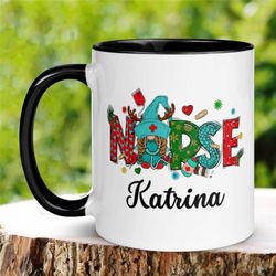 nurse gift, christmas gifts, personalized nurse mug, gift for nurse, christmas gnome for nurse, nurse coffee mug, nurse