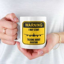 warning aviation mug, plane mug for boyfriend, aviation, coffee mug, plane mug for husband, flying, aeroplanes, planes