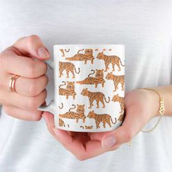 tiger pattern mug, tiger mug for girlfriend, tiger mug for boyfriend, tiger coffee mug, tiger cup, animal, tiger, animal
