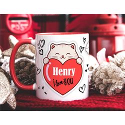 valentine mug gift for him, personalised name mug, personalised mug, mug gift, valentines gift for him, boyfriend husban