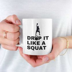 squat gym mug, gym, workout, weightlifting, gym coffee mug, fitness, squat mug for girlfriend, squat workout, kettlebell