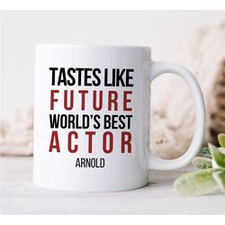 personalized 'world's best actor' mug, custom gift for future entertainer, coworker birthday, appreciation, for men & wo