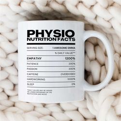 unique gift for physios, custom mug for physiotherapists, personalized pt mug, birthday present for husband/wife, thank